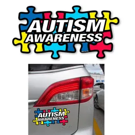 1 x Autism Awareness Puzzle Piece Magnet Car Truck Bumper Refrigerator Board New