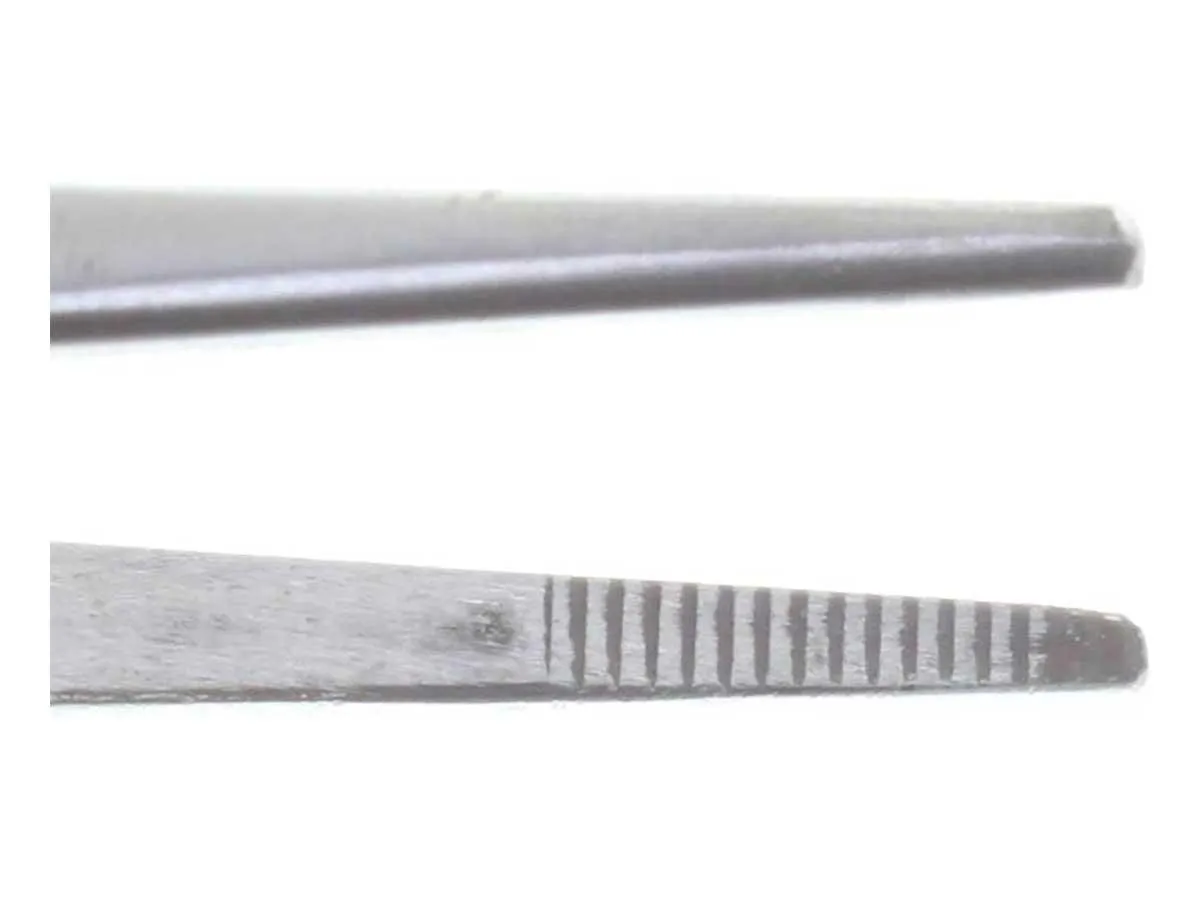 6.5 inch Blunt Serrated Clamp Tweezer - Fiber Grip