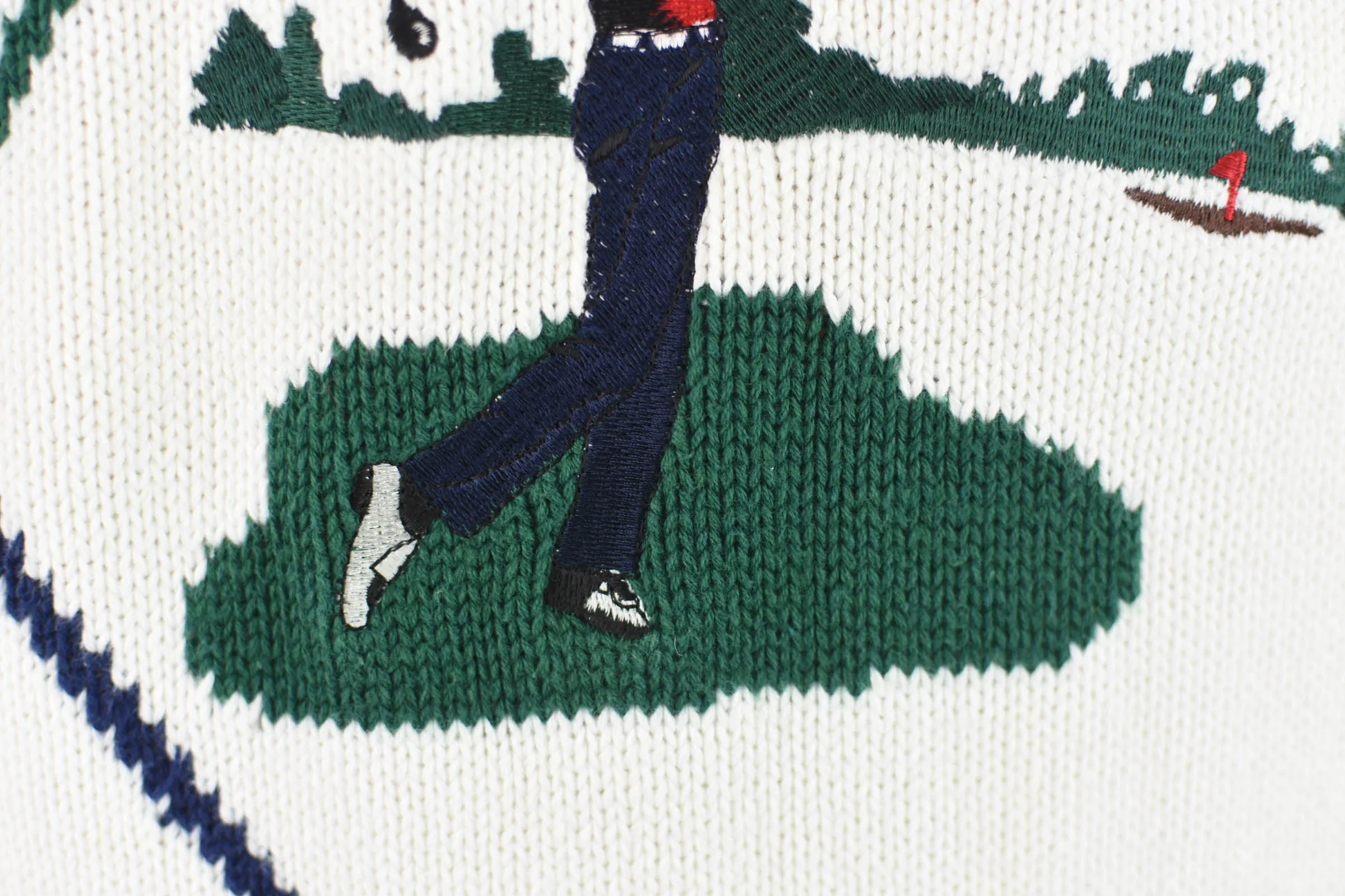 90s Novelty Knit Golf Sweater, Men's Large