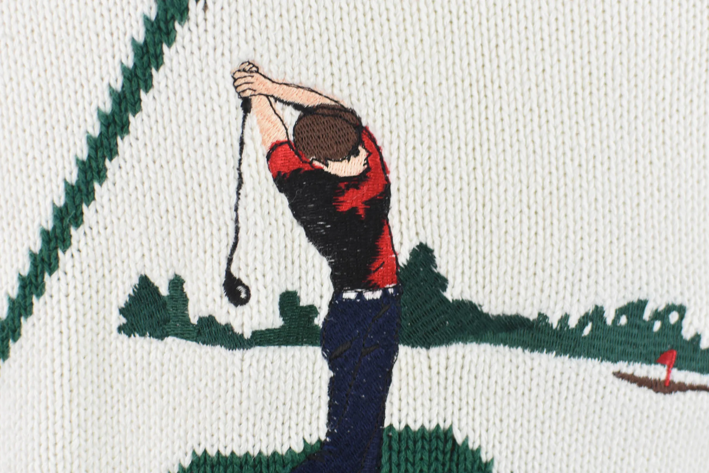 90s Novelty Knit Golf Sweater, Men's Large