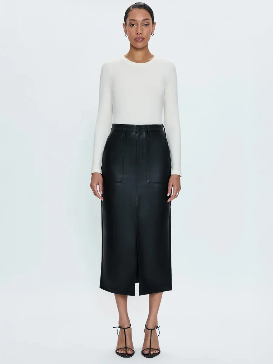 ALICE UTILITY MIDI SKIRT - BLACK