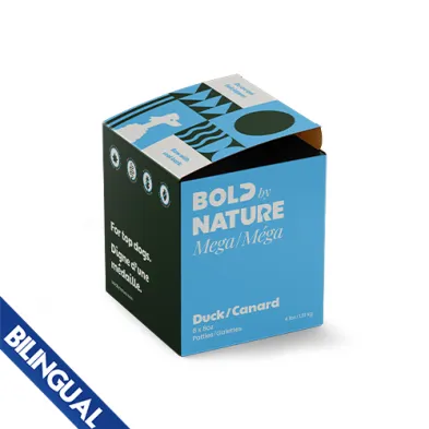 BOLD by NATURE Mega Duck Frozen Dog Food 4 lb Box (8 x 8 oz Patties)