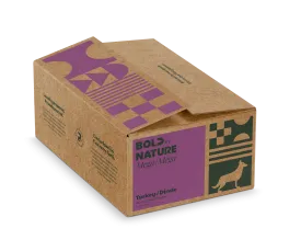 BOLD by NATURE Mega Turkey Frozen Dog Food 24 lb (48 x 8 oz Patties)