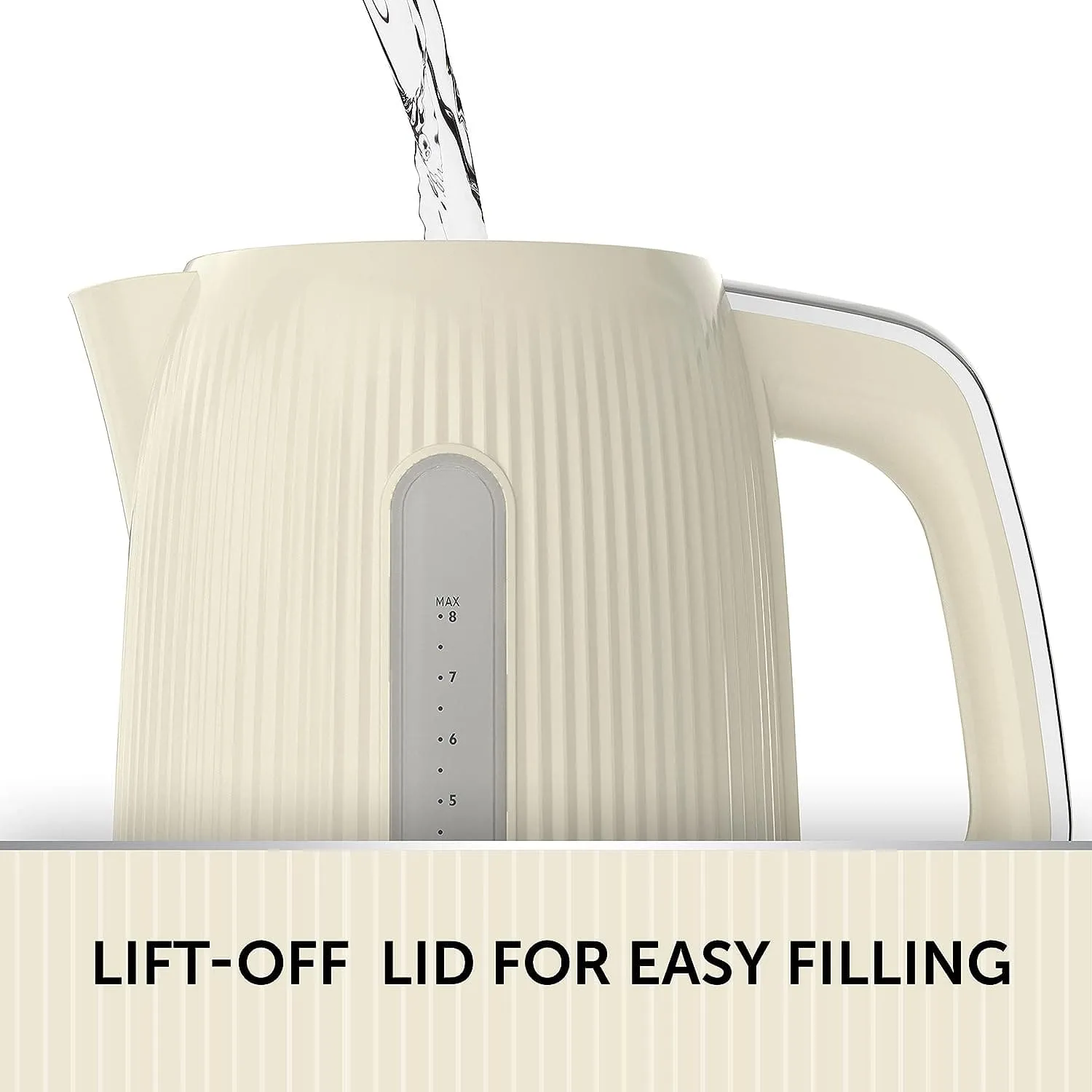 Breville Bold Vanilla Cream Electric Kettle | 1.7L | 3kW Fast Boil | Cream & Silver Chrome
