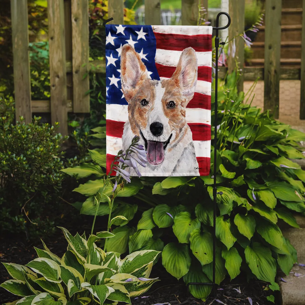 Cardigan Corgi with American Flag USA Flag Garden Size SC9624GF