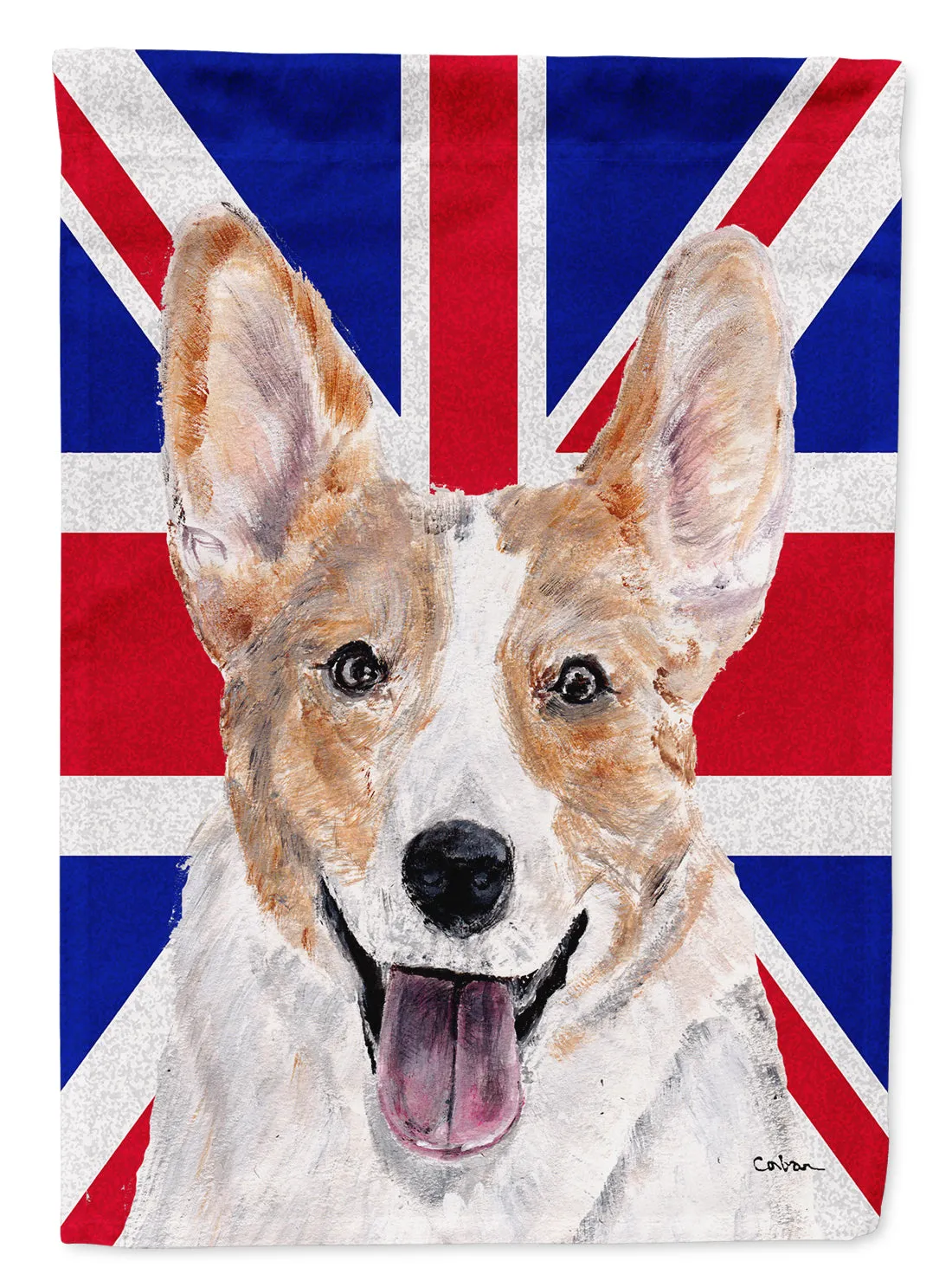 Cardigan Corgi with English Union Jack British Flag Flag Garden Size SC9891GF