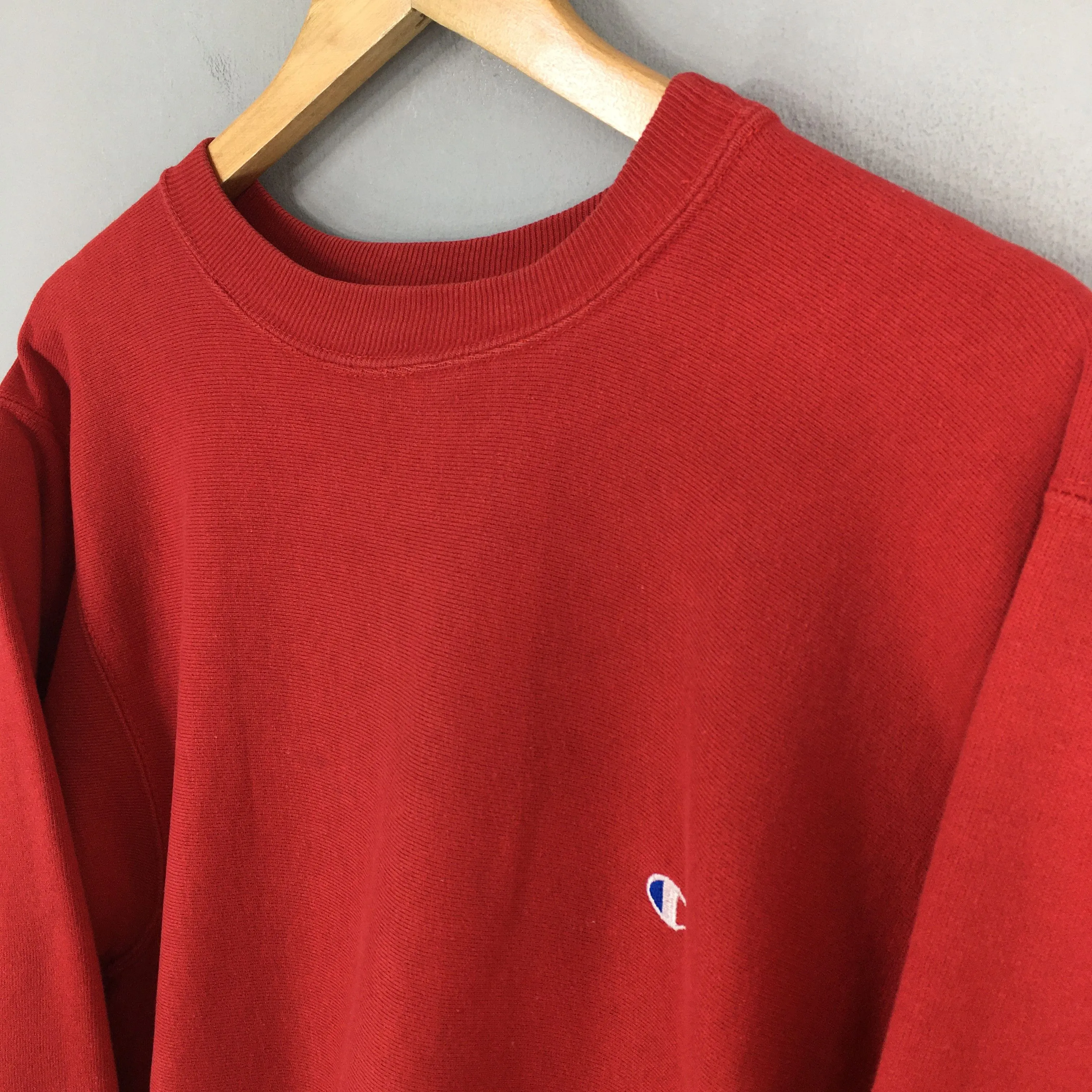 Champion Reverse Weave Red Sweatshirt Large