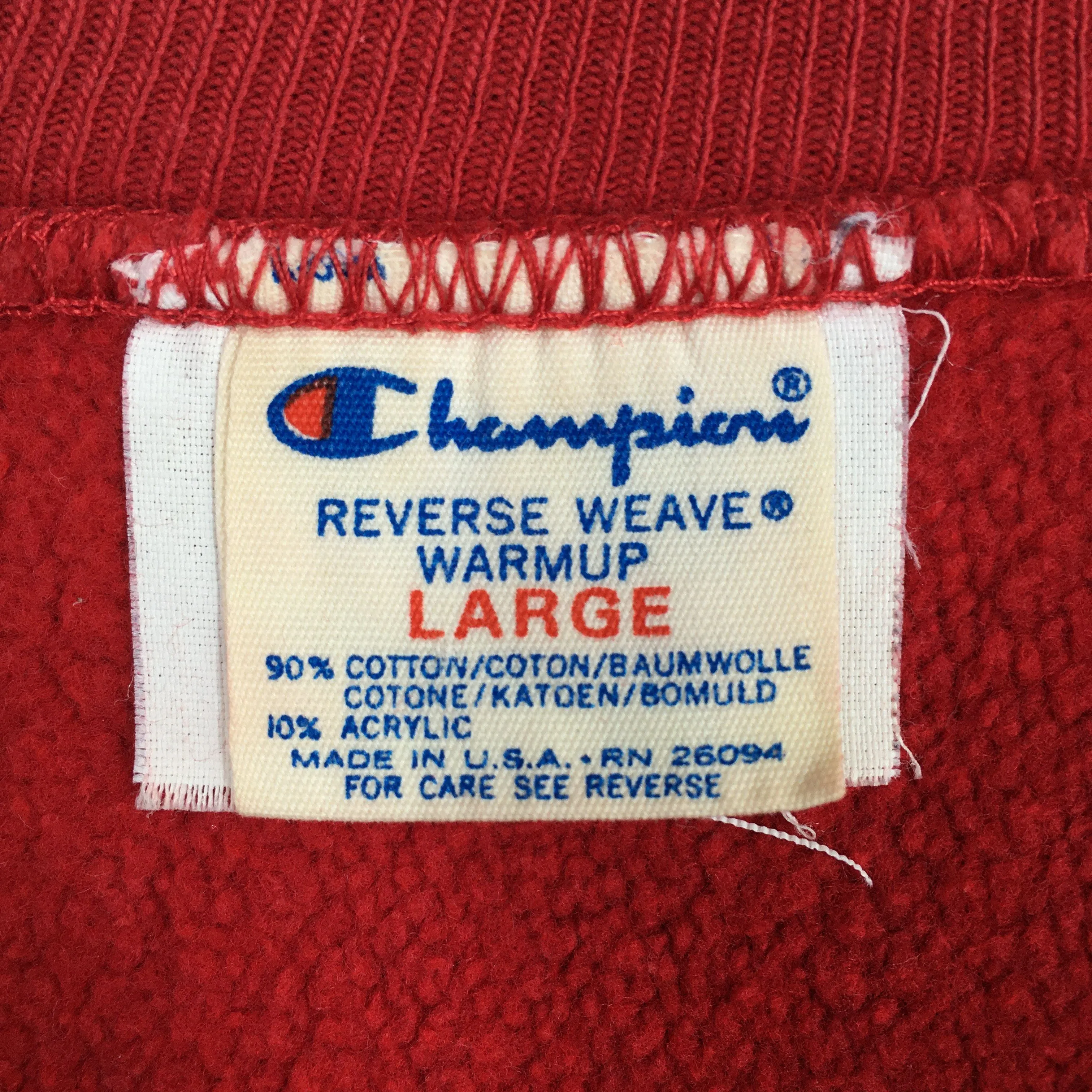 Champion Reverse Weave Red Sweatshirt Large