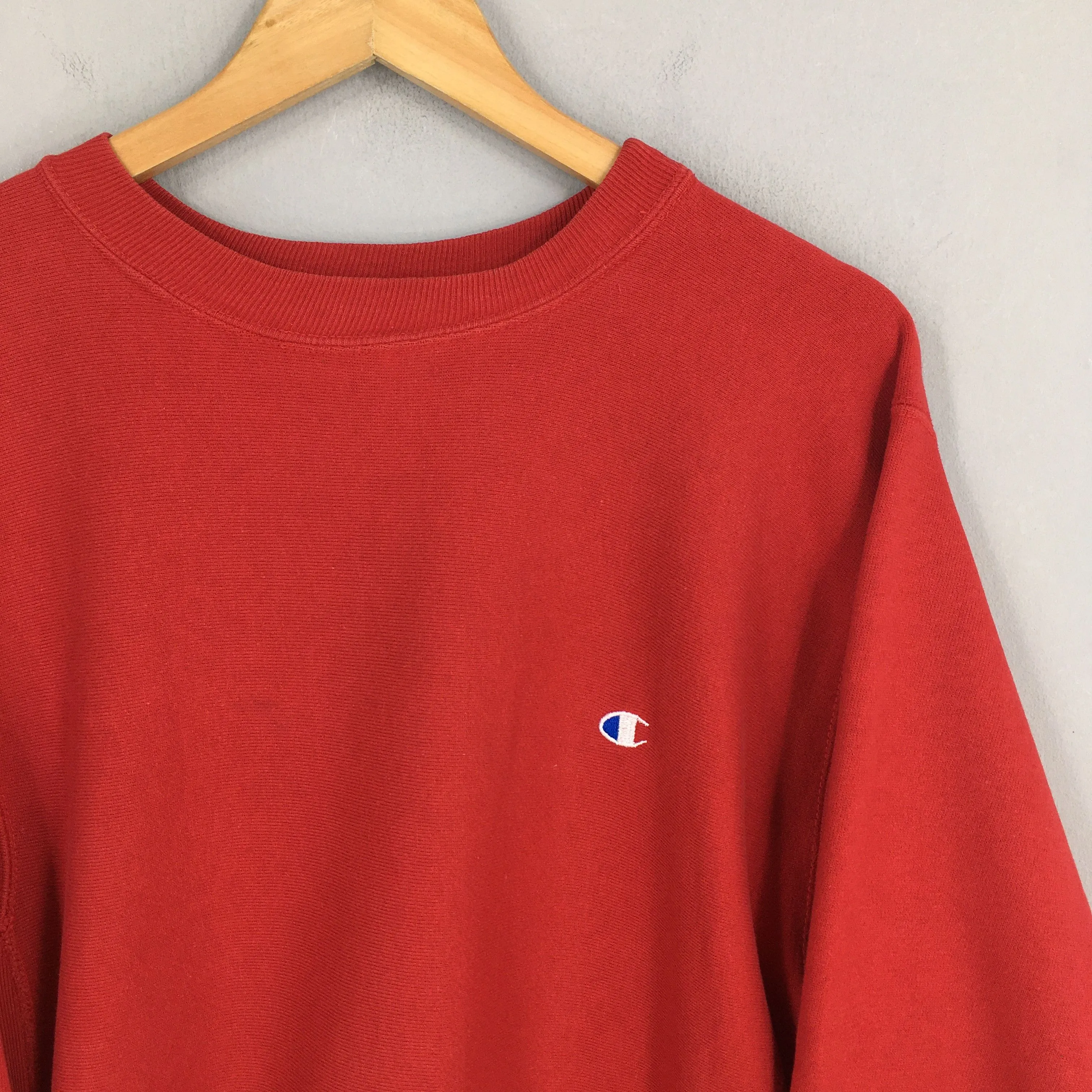 Champion Reverse Weave Red Sweatshirt Large