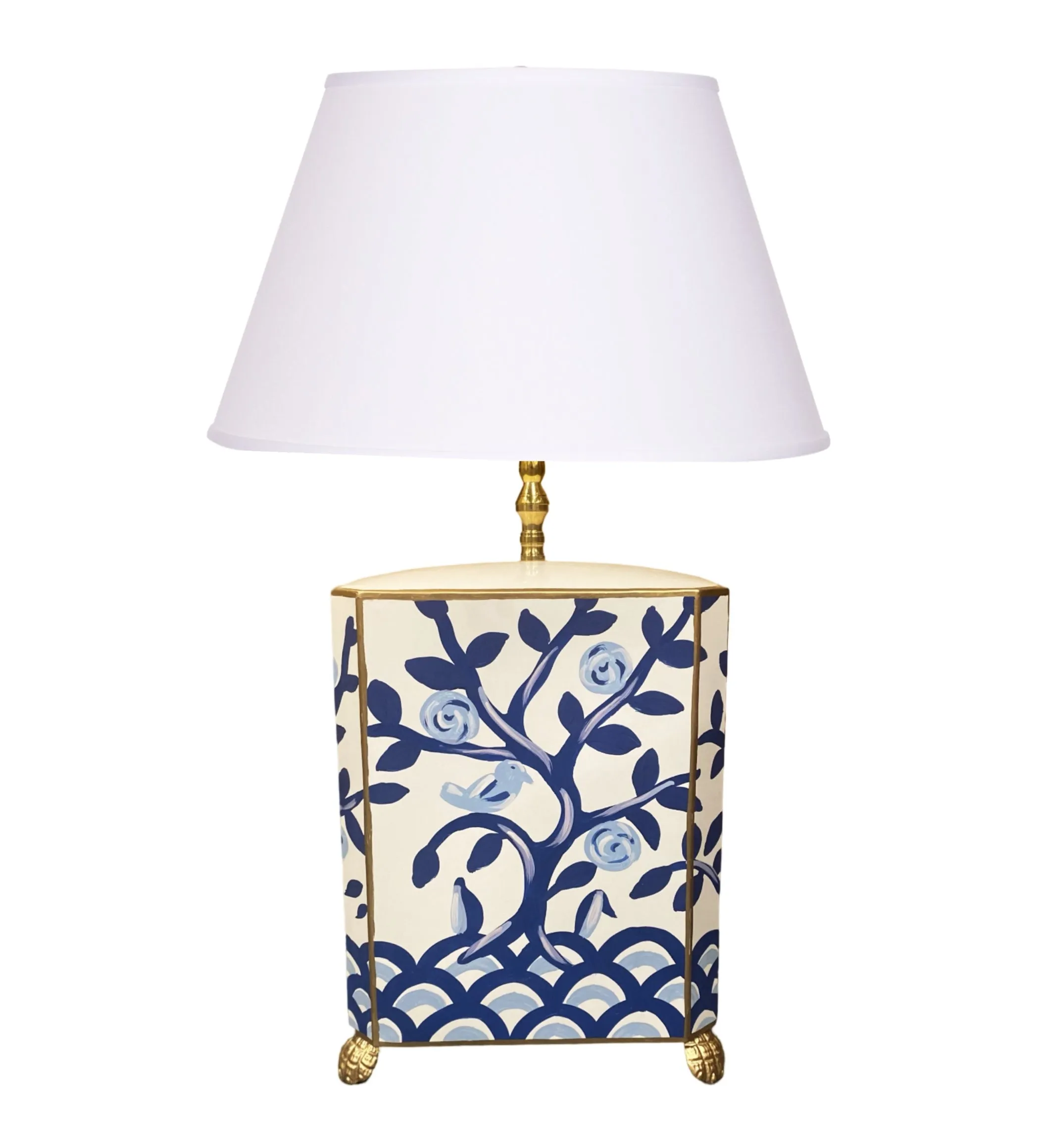 Dana Gibson Cliveden Lamp in Blue, Wide