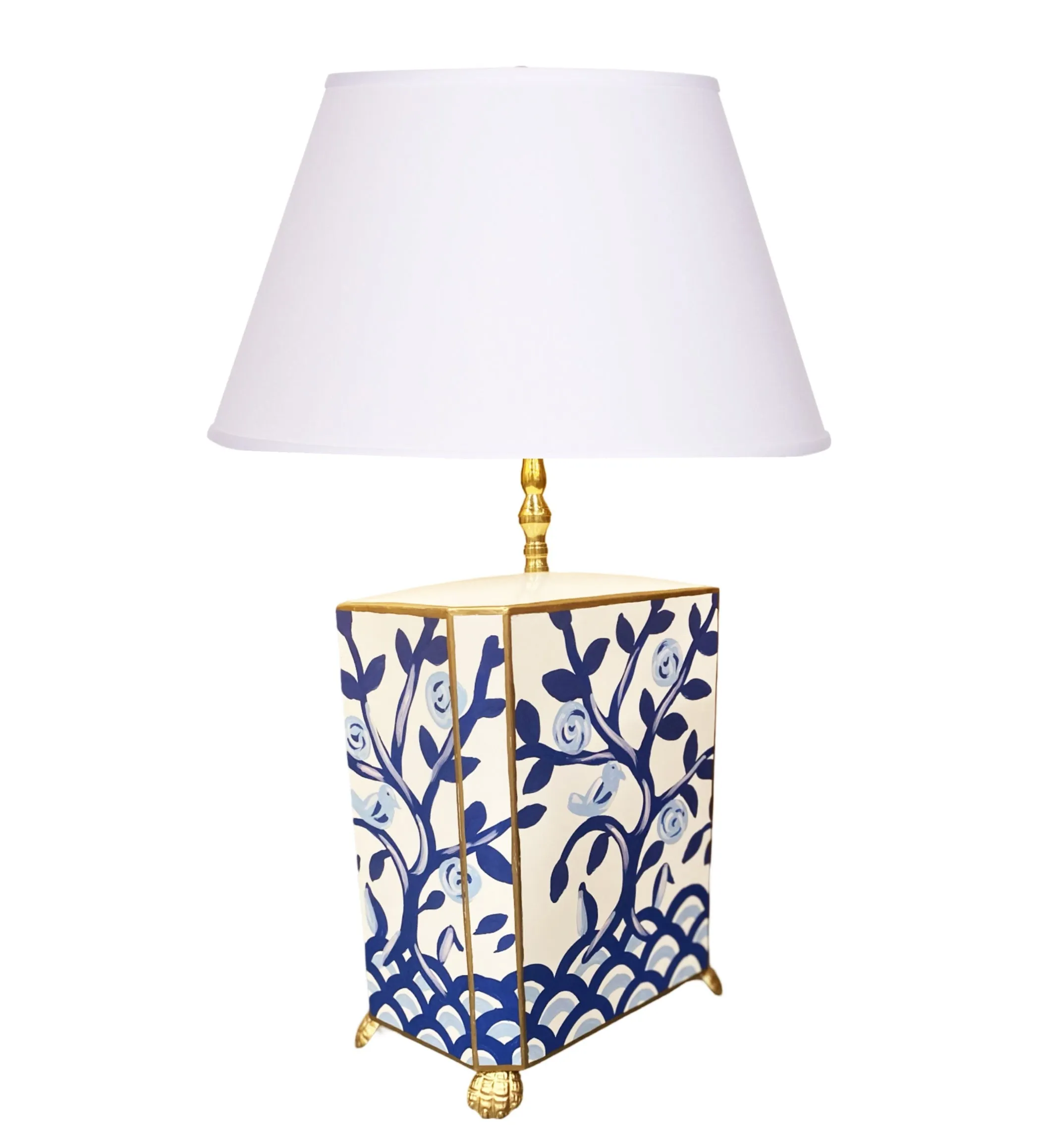 Dana Gibson Cliveden Lamp in Blue, Wide