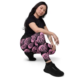 DOG BREED LEGGINGS with pockets - GOLDEN DOODLE - HERTTAHOUND - pink