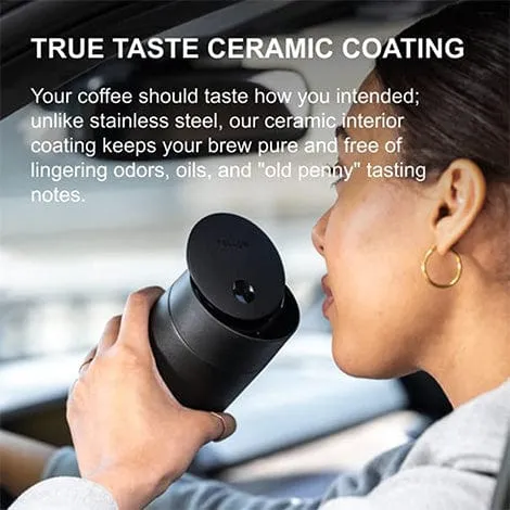 Fellow Carter Move Mug with Slide-lock lid - Leak Proof To-Go Tumbler, Matte Black, 350ml