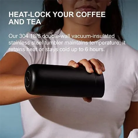 Fellow Carter Move Mug with Slide-lock lid - Leak Proof To-Go Tumbler, Matte Black, 350ml