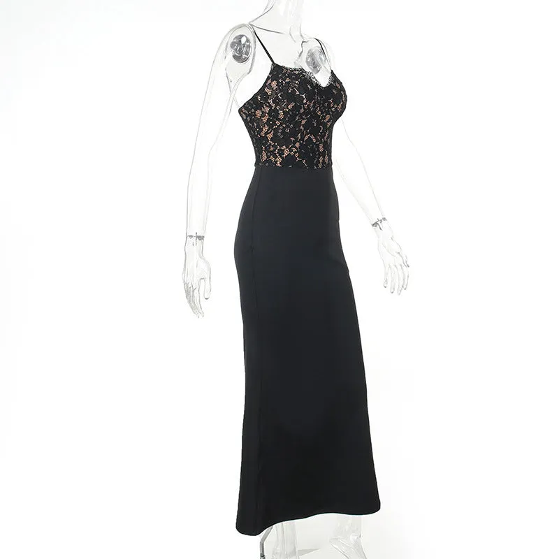 Fiona Lace Spaghetti Strap Bodycon Sexy Maxi Dress