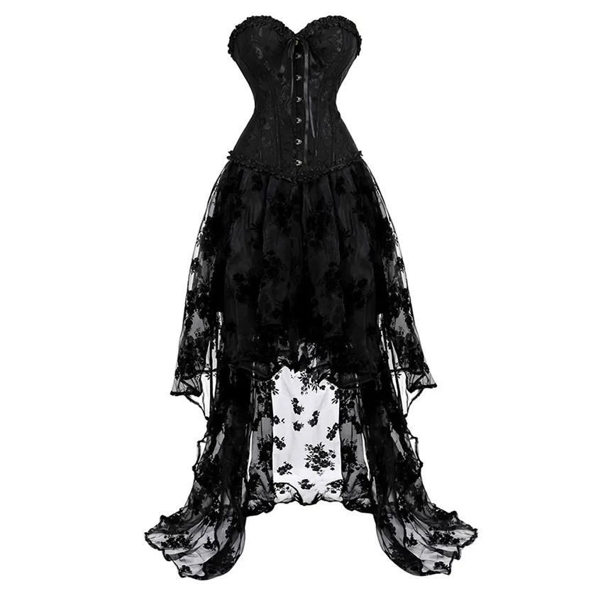 Funki Buys | Dresses | Women's Black Victorian Corset Dress