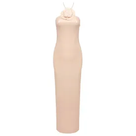 Gayle Halter Neck Floral Embellished Sequins Maxi Dress