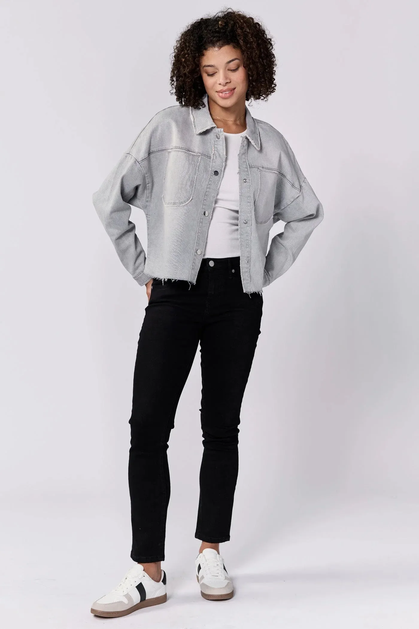 Gina Cropped Denim Jacket - Dovey