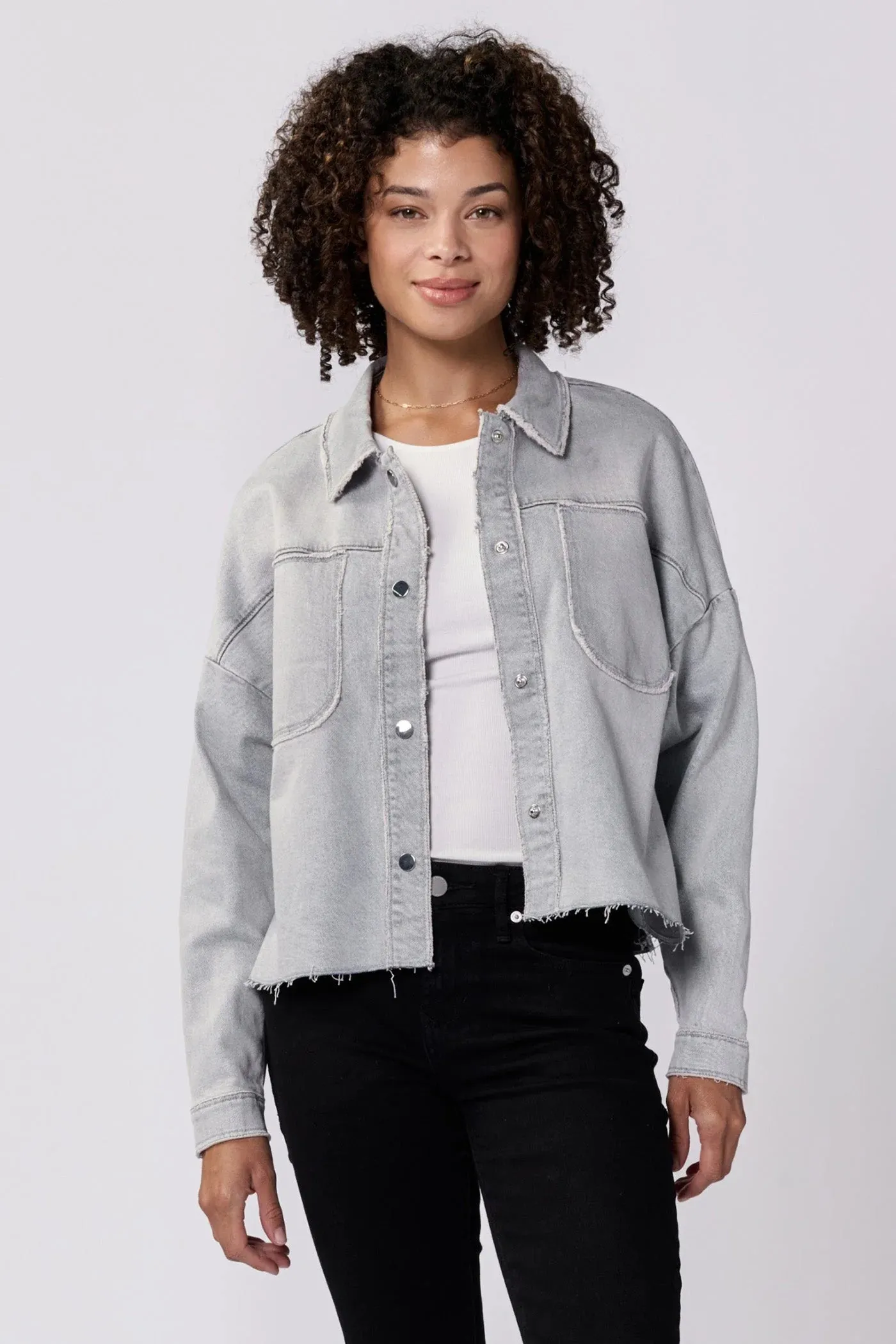 Gina Cropped Denim Jacket - Dovey