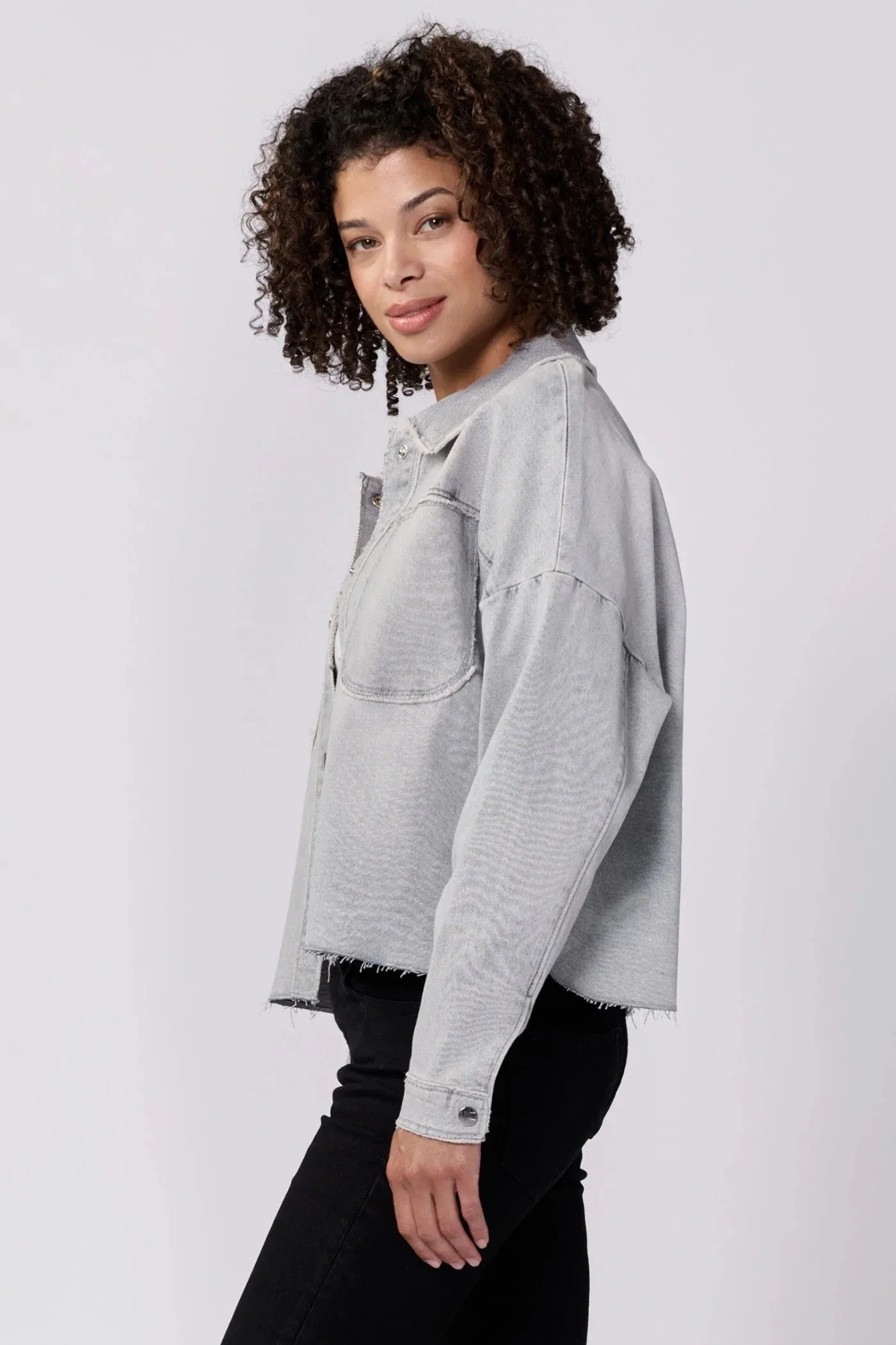 Gina Cropped Denim Jacket - Dovey