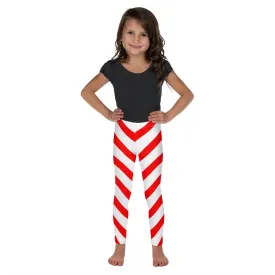 Girls Candy Cane Leggings (2T-7), Red Striped Printed Kids Christmas Holiday Festive Toddler Children Cute Xmas Yoga Pants Graphic Fun Tights Gift