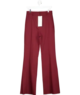 Halewski Red Camilla Burgundy Flared Trousers UK S