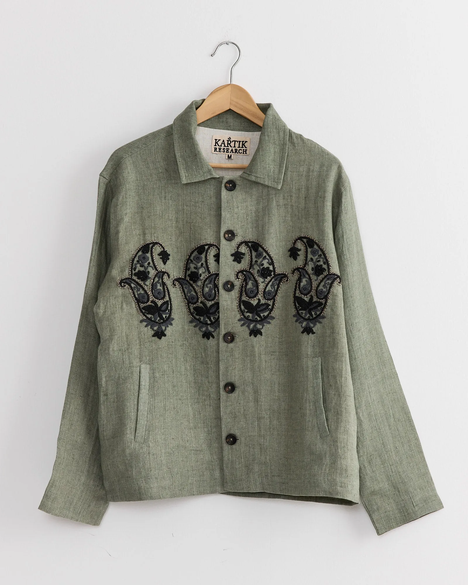 Hand Cropped Jacket in Pista/Black/Grey
