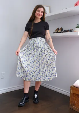 Handmade Floral Midi Skirt - XS/S