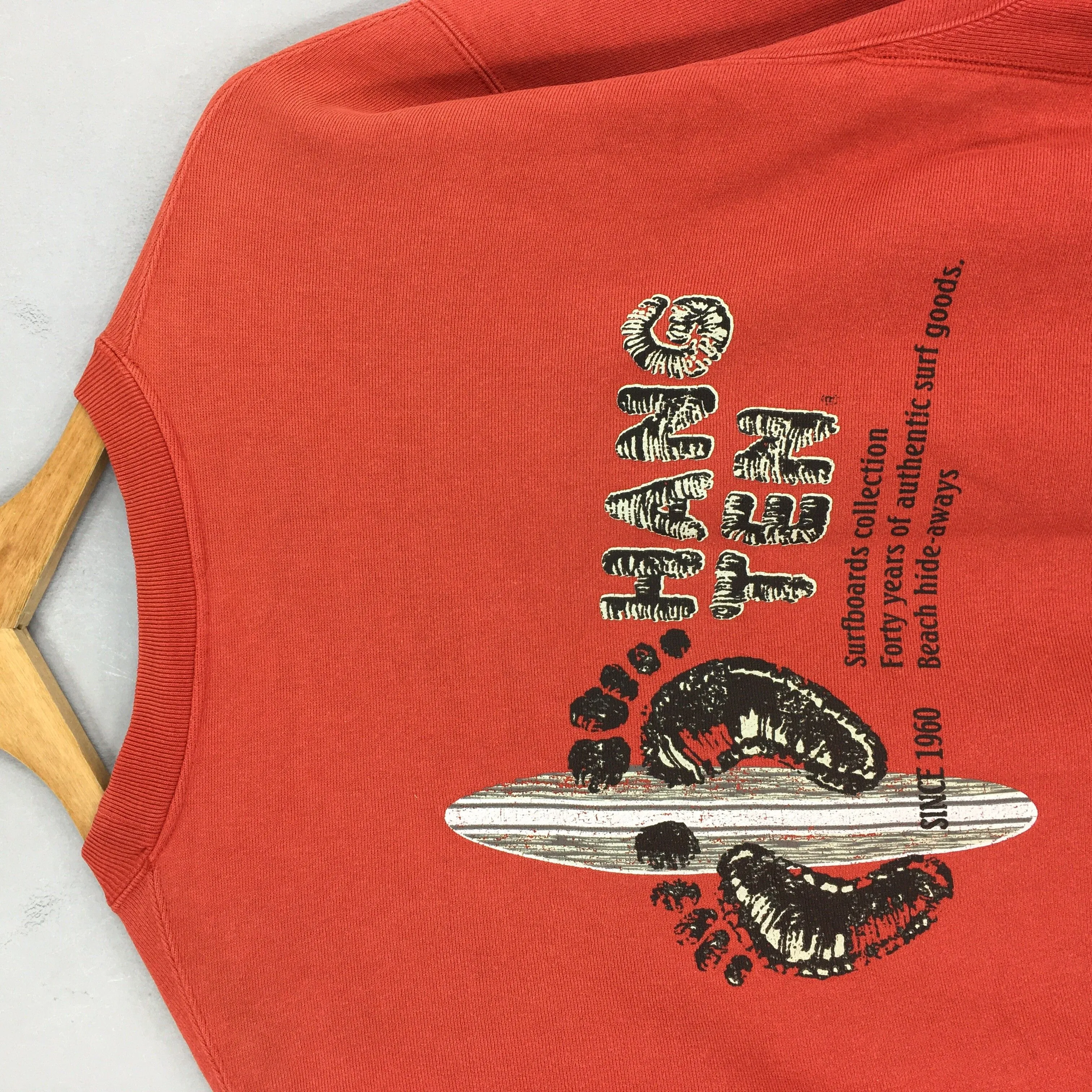 Hang Ten Red Surfing Sweatshirt Large