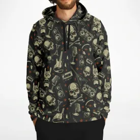 Heavy Metal Hoodie, 80s Classic Rock Band Punk Music Skull Pullover Men Women Adult Graphic Hooded Sweatshirt Pockets