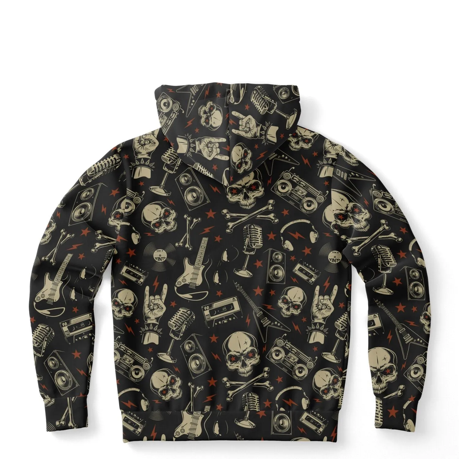 Heavy Metal Hoodie, 80s Classic Rock Band Punk Music Skull Pullover Men Women Adult Graphic Hooded Sweatshirt Pockets