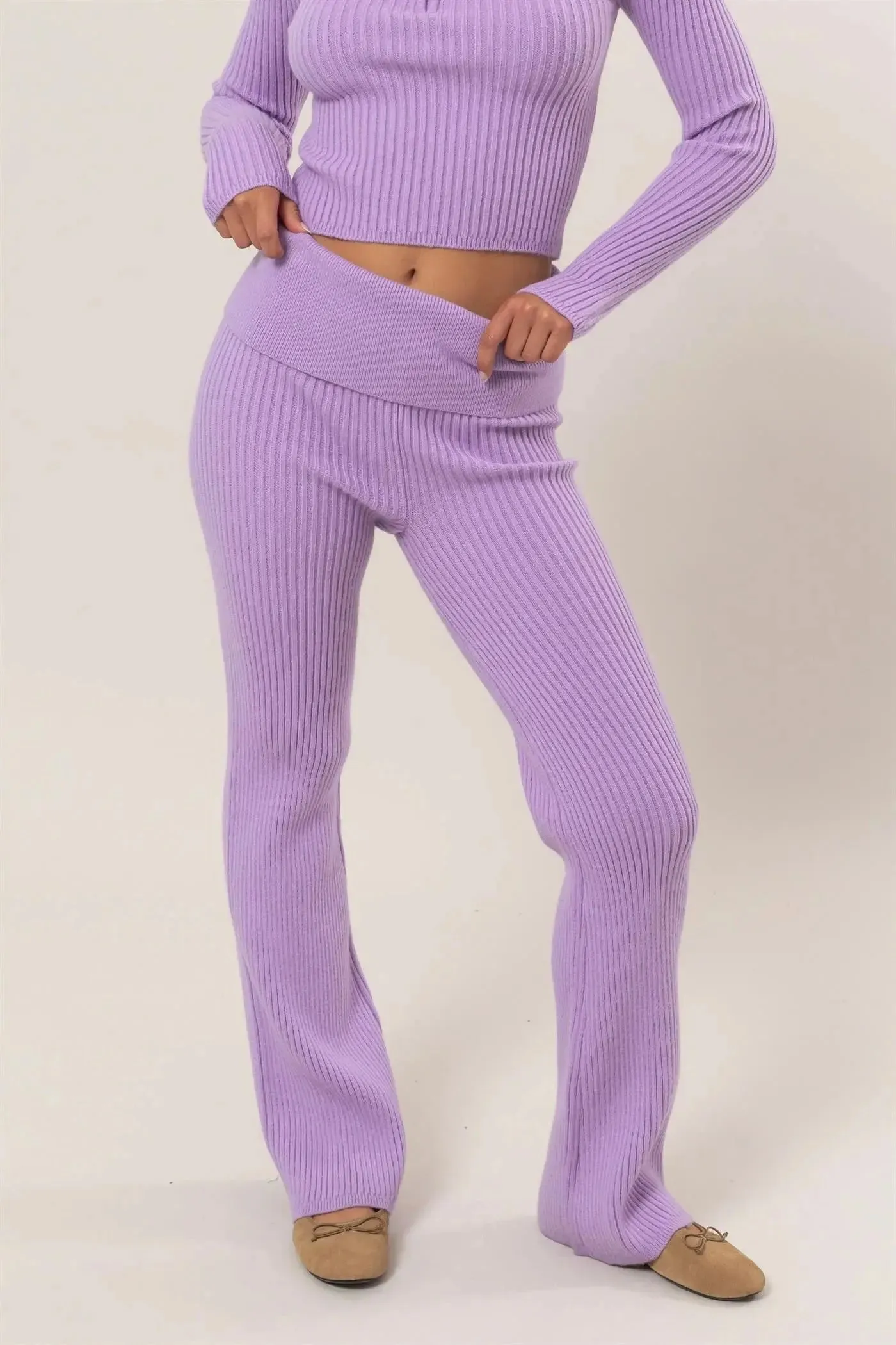 Hyfive Inc. Deja Vu Knit Pants – Chic Comfort with Retro Flair