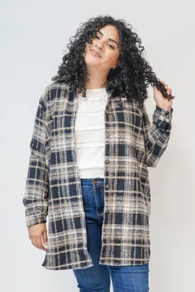 Jasper Plaid Shirt Jacket in Indigo