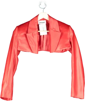 Jesse Hansen Red Cropped Satin Bolero Jacket UK XS