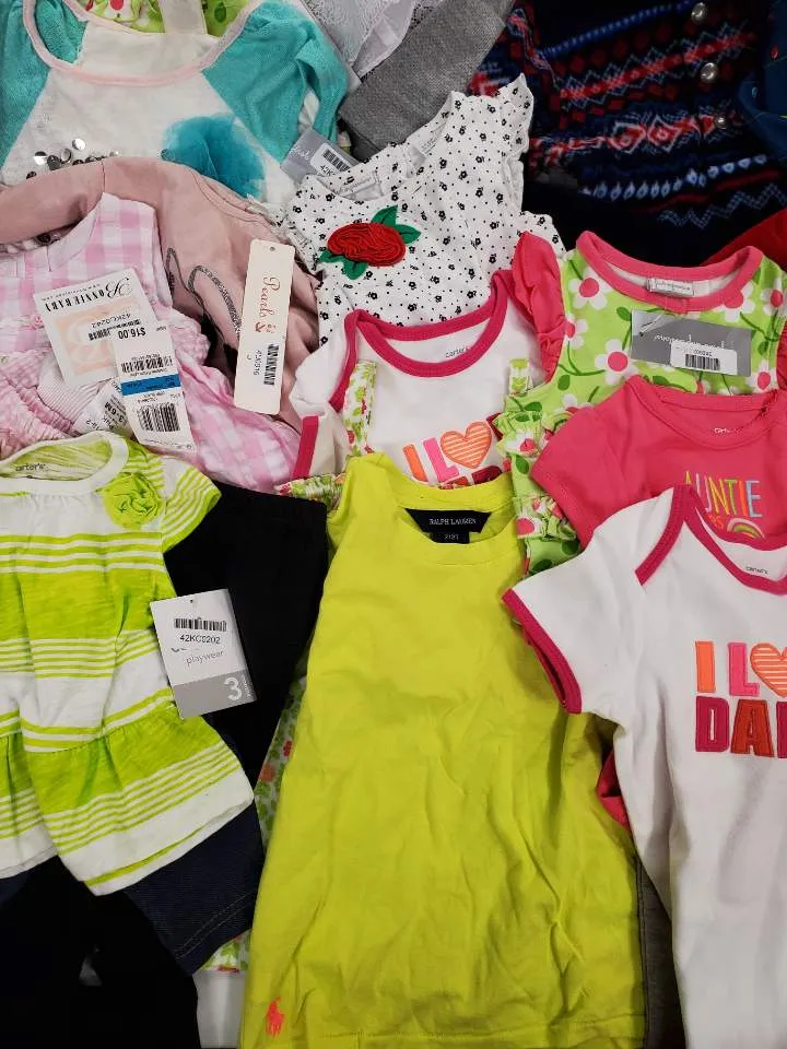 Kid's Clothing Wholesale Lot Ralph Lauren,  Carter's, Mish Boys,  First Impressions,  FAMILY PJS, Bonnie baby  and more, 31 Units, Shelf Pulls, MSRP $1,005.36