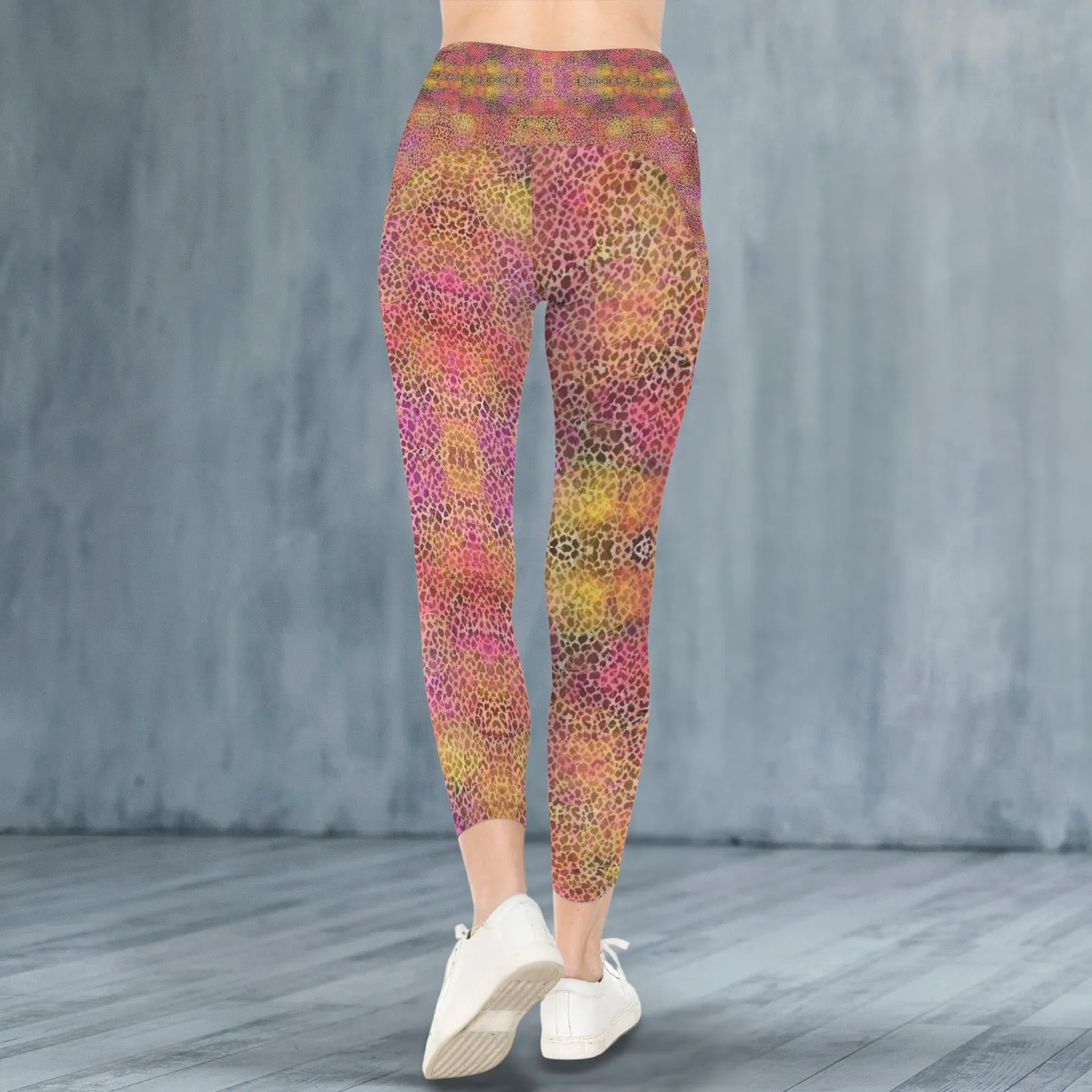 Leopard Circles Leggings with Pockets up to 5 XL (FWS)
