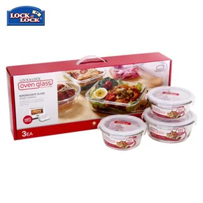 Lock & Lock Euro Glass Container 3pcs Set