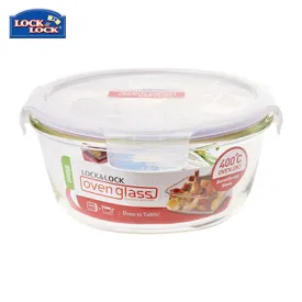 Lock & Lock Heat Resistant Airtight Glass Container Round 950ml