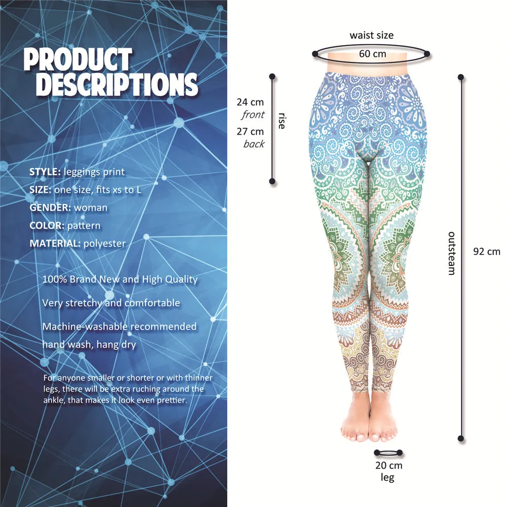 Mandala Flower Print Leggings