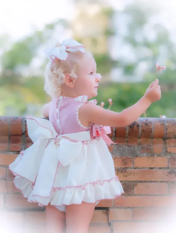 Mauve and Ivory Summer Dress