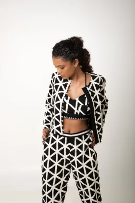 New Season Summer/Fall 2024-Jacket Applique Cotton London Black White -Ka-Sha - Fashion Edit Aseem
