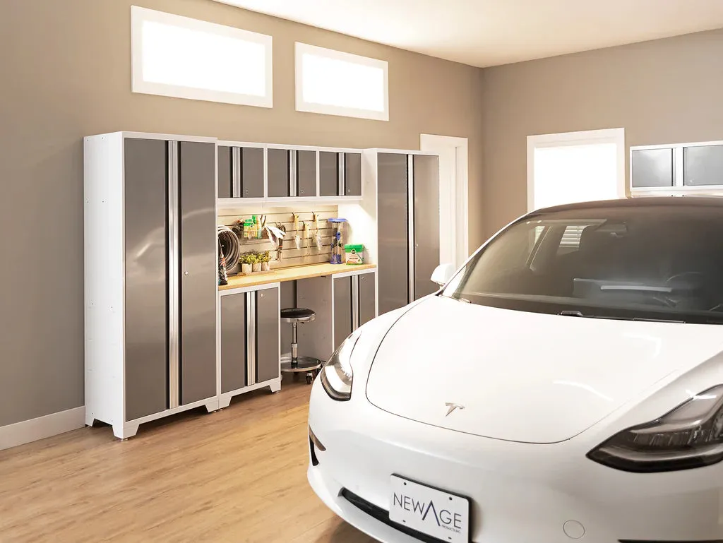 NewAge 3.0 Bold Series 6 Piece Cabinet Set with Tool, Base, Wall Cabinets and 30 in. Locker Bamboo