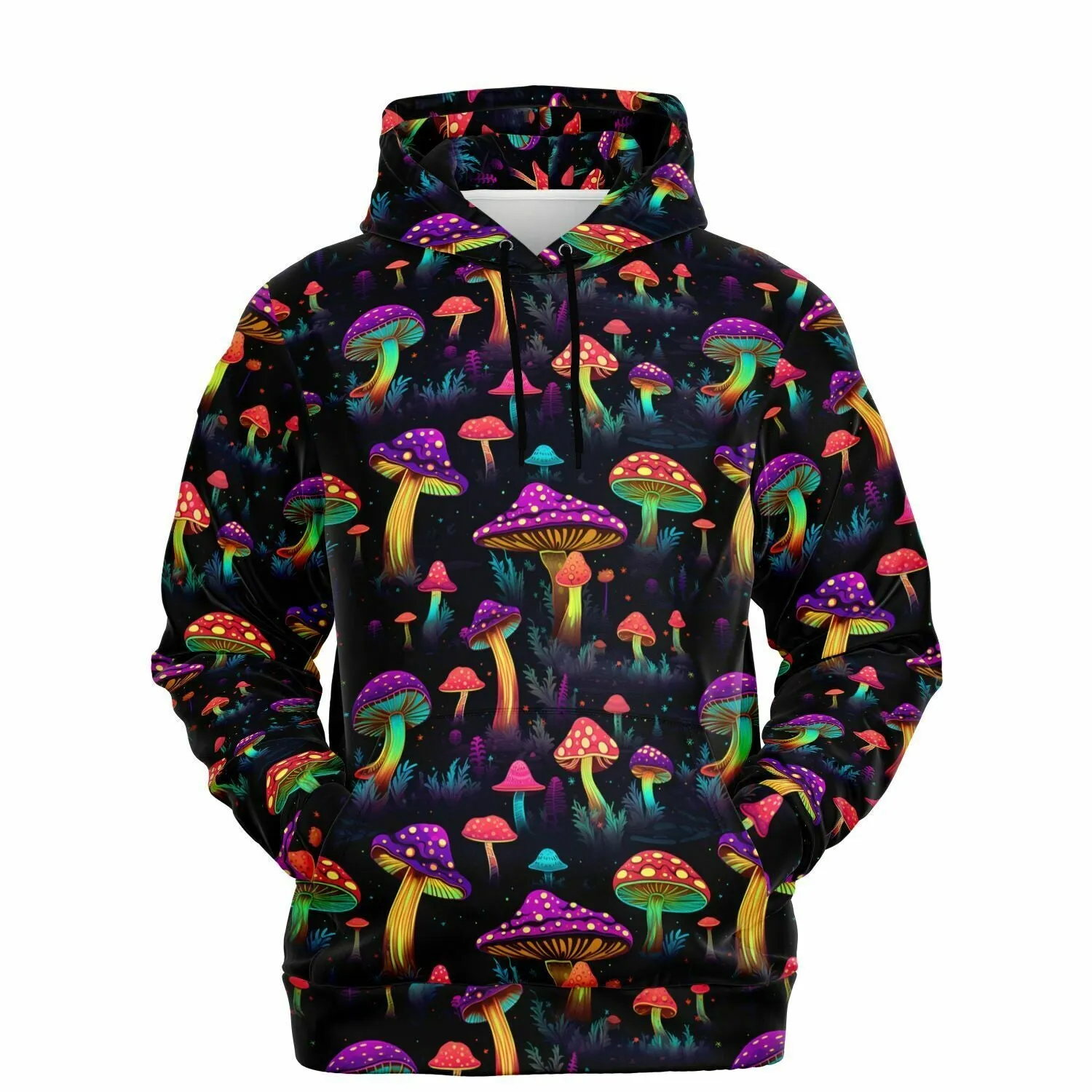 Psychedelic Mushrooms Hoodie, Space Pullover Men Women Adult Aesthetic Graphic Cotton Hooded Sweatshirt with Pockets