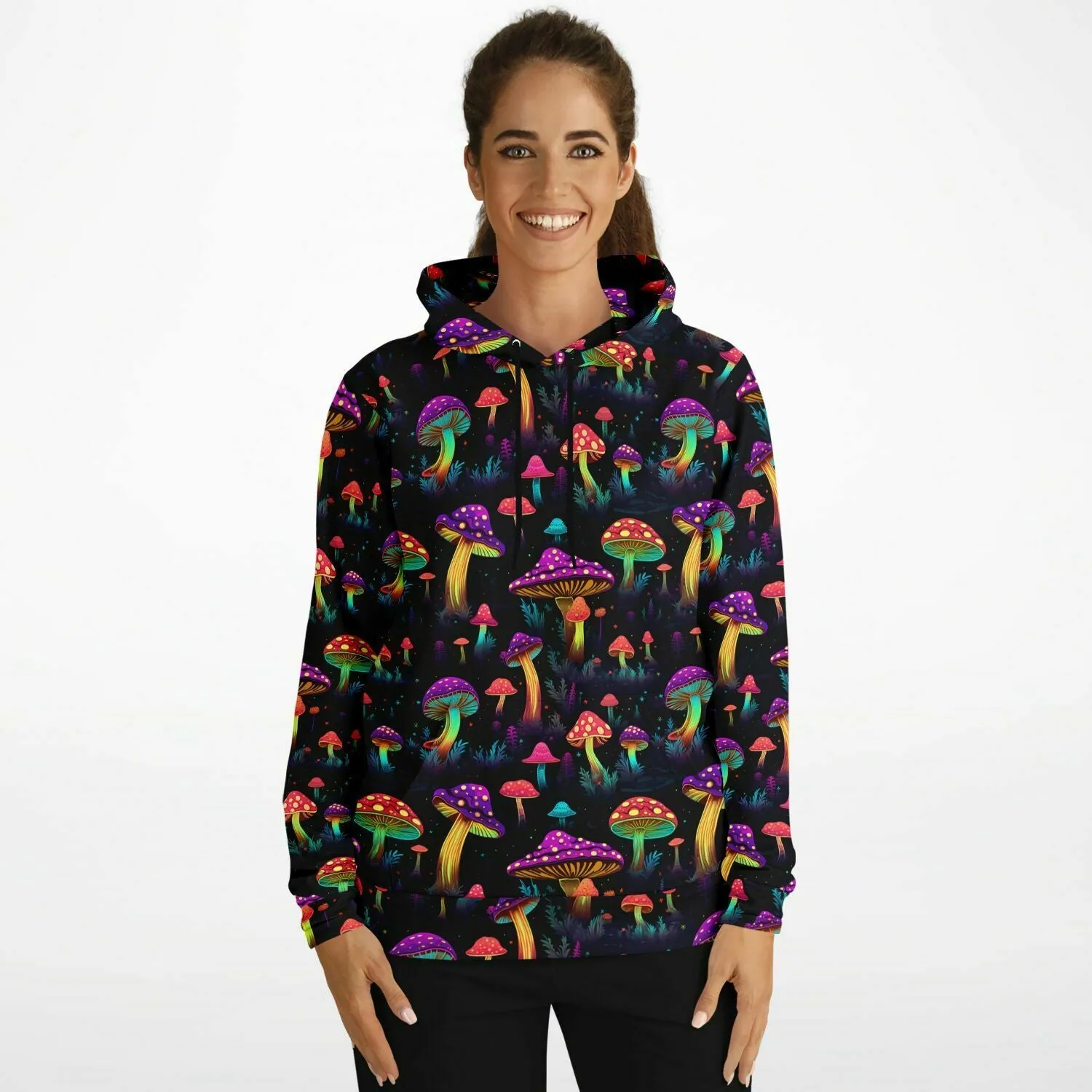 Psychedelic Mushrooms Hoodie, Space Pullover Men Women Adult Aesthetic Graphic Cotton Hooded Sweatshirt with Pockets