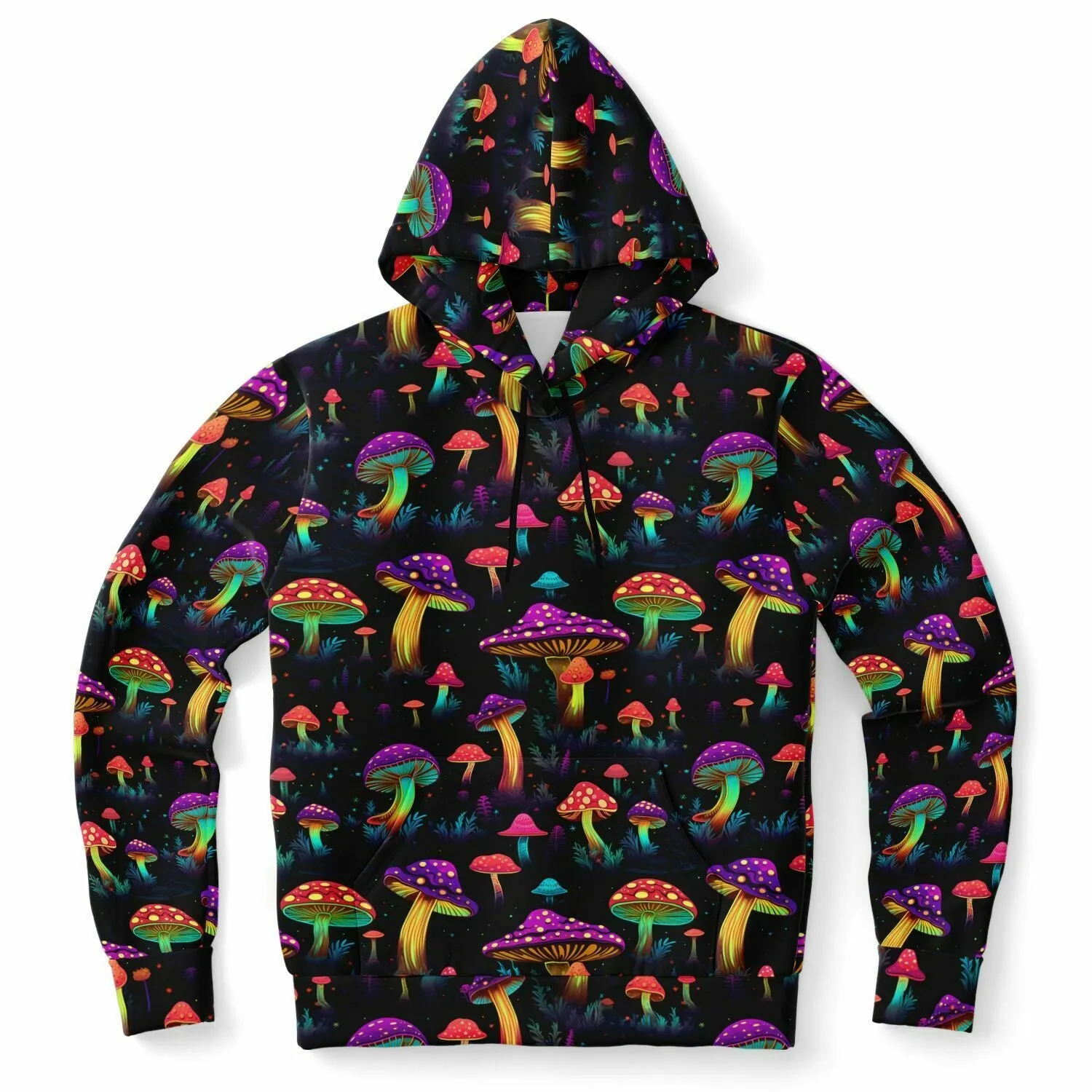 Psychedelic Mushrooms Hoodie, Space Pullover Men Women Adult Aesthetic Graphic Cotton Hooded Sweatshirt with Pockets