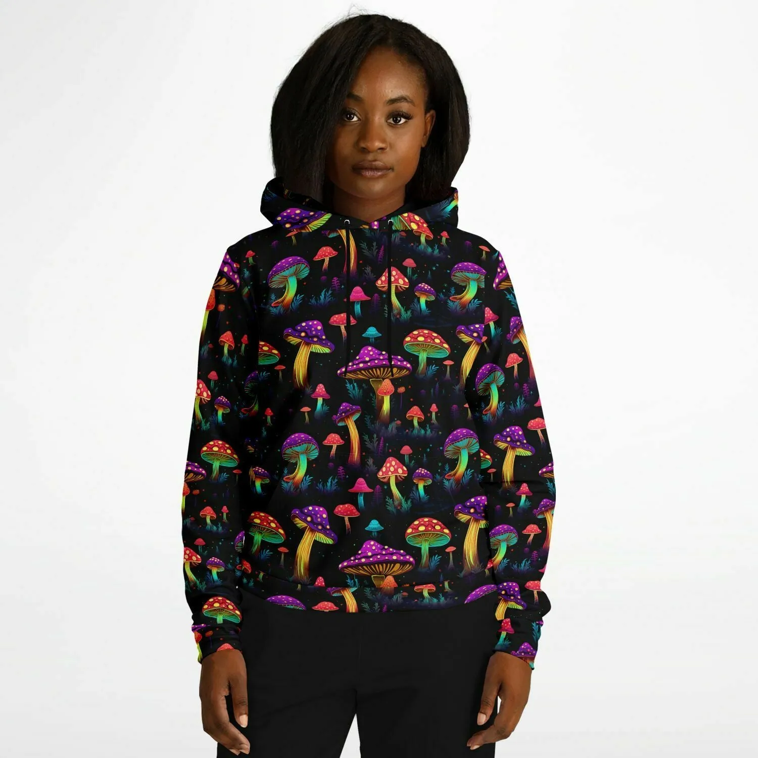 Psychedelic Mushrooms Hoodie, Space Pullover Men Women Adult Aesthetic Graphic Cotton Hooded Sweatshirt with Pockets