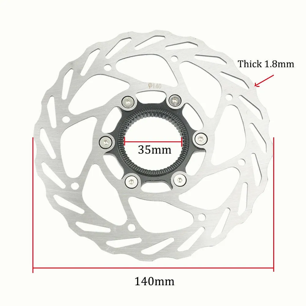 RACEWORK Bike Center Lock Disc Brake Rotor RS6 MTB Road Bicycle 140mm 160mm 180mm Hollow Cooling Brake Disc And Lock Ring