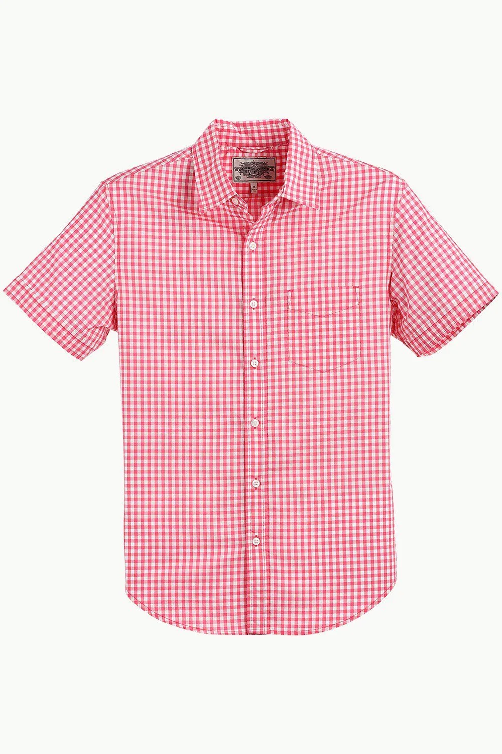 Red Gingham Check Summer Shirt