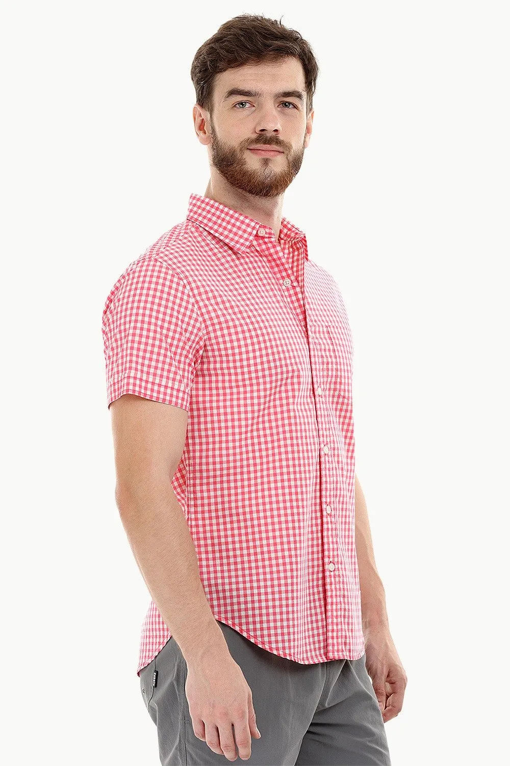 Red Gingham Check Summer Shirt