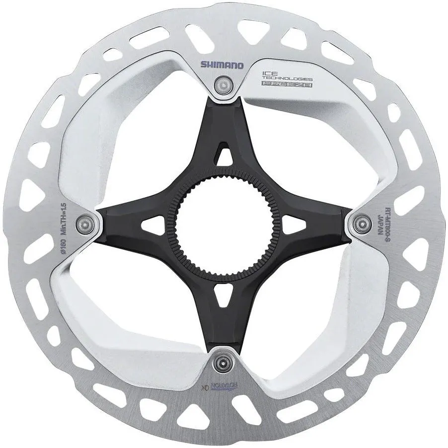 Shimano Deore XT RT-MT800-S Disc Brake Rotor with External Lockring - 160mm, Center Lock, Silver/Black